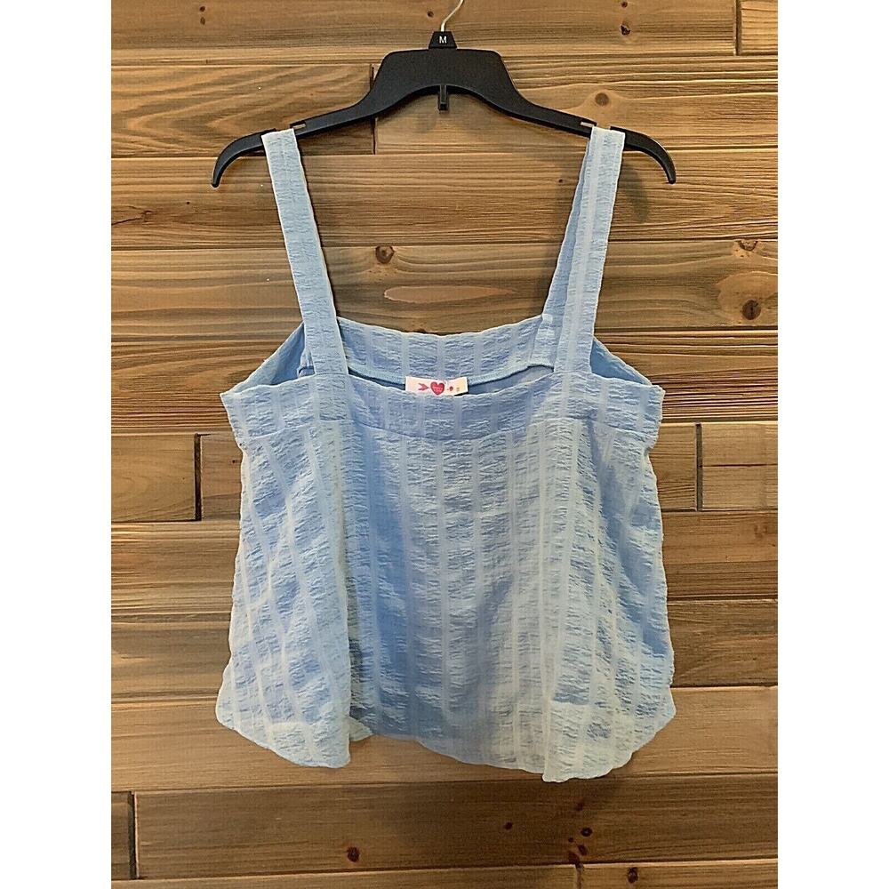 NEW BUDDY LOVE Blue Athena Flowy Cropped Tank Top Women's Size Small MSRP $64